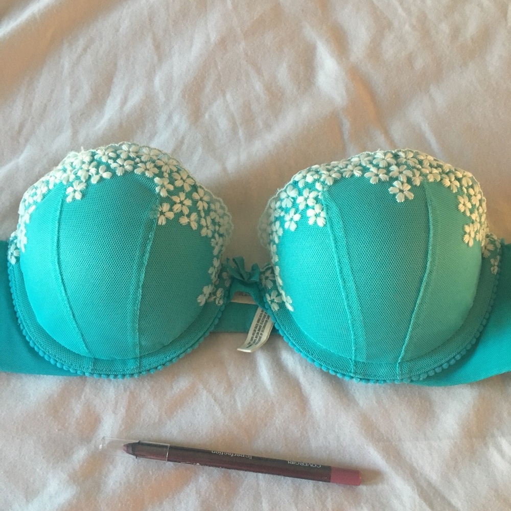 TURQUOISE AERIE STRAPLESS BRA